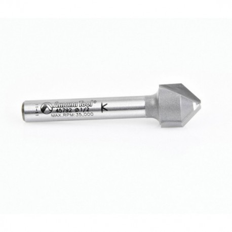 Broca 1/2" Amana tool en V para Alucobond CNC, doble filo. 45792