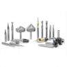 Colección de 18 Brocas Amana Tool para CNC con estante de madera AMS-132