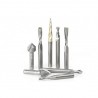 Colección de 8 Brocas Amana Tool para CNC con estante de madera AMS-134