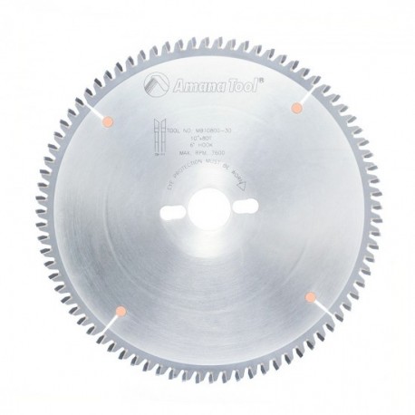 Disco 10" (250mm)  con 80 Dientes Amana Tool para Melamina de doble cara High-ATB (Diente Biselado Alternado Modificado)MB10800