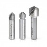 Kit de 3 brocas 1/2" Amana Tool V Groove para aluminio AMS-147