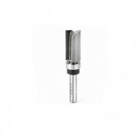 Broca 1/2" Amana Tool perfiladora con punta de carburo 2 filos para corte al ras con balero en la parte superior.