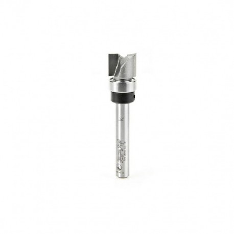Broca 1/2" Amana Tool perfiladora con punta de carburo 2 filos para corte al ras con balero en la parte superior.