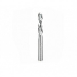 Broca 1/4" Amana Tool en espiral de carburo solido con 2 filos Up-Cut con nariz de bola para CNC