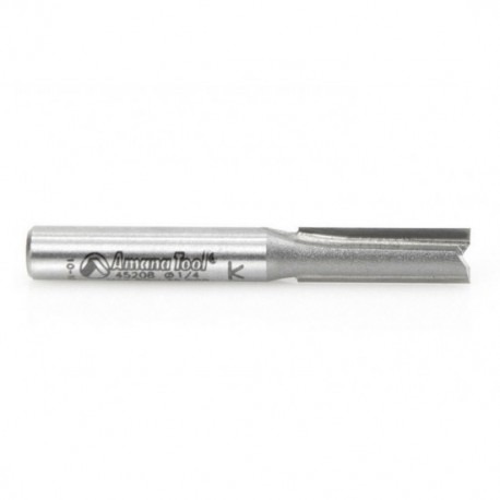 Broca 1/4" Amana Tool para corte recto con 2 filos.