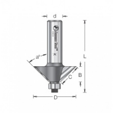 Broca Amana Tool  para madera de 2 filos para Biselar 49400