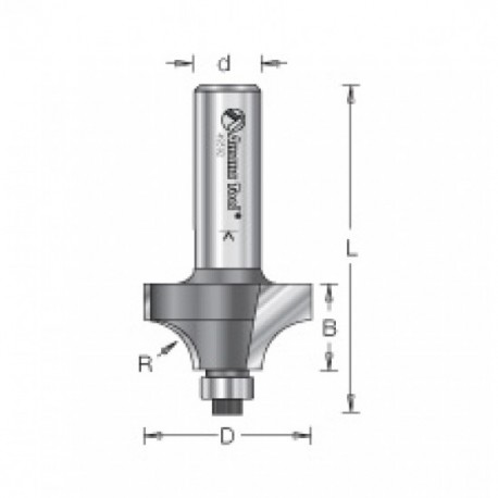 Broca Amana Tool de 1/2" para madera con 2 filos para redondear con balero 49598