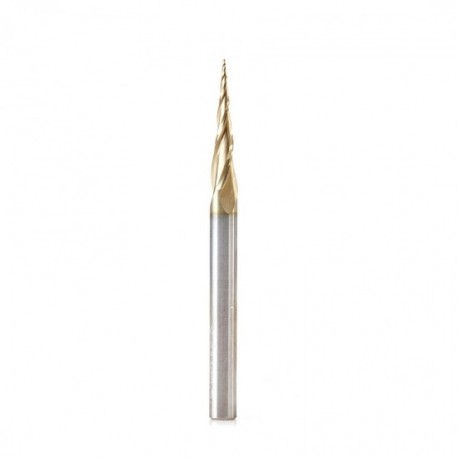 Broca Carburo 2D Y 3D Cónica Punta Bola  de 0.5mm x .25mm x 26.5mm x 6mm ZrN . 46473