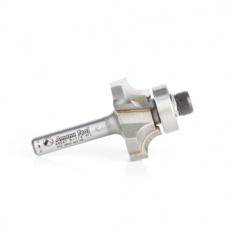 Broca carburo para redondear / rebordear esquinas con balero en punta 1-1/8" x 7/16" x 1/4" 49547