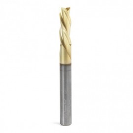 Broca Carburo recubrimiento ZrN en Espiral de 3 Filos de 1/4 para material compuesto y fibra de vidrio 3/4 x 1/4 x 2-1/2. 46097