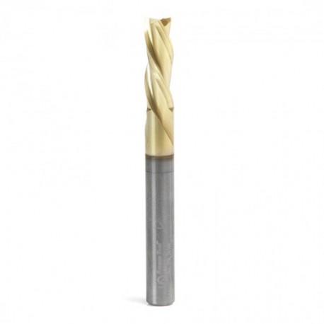 Broca Carburo recubrimiento ZrN en Espiral de 3 Filos de 1/4 para material compuesto y fibra de vidrio 3/4 x 1/4 x 2-1/2. 46097