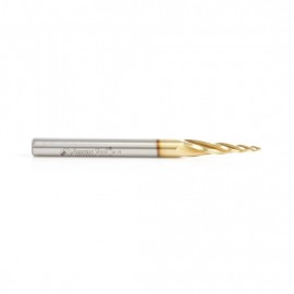 Broca Espiral punta bola 2Dy 3D para tallado de 1/16 x 1/32 x 1 x 1/4 x 3 recubrimiento ZrN. HSS1302