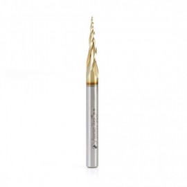 Broca Espiral punta bola 2Dy 3D para tallado de 1/32 x 1/64 x 1 x 1/4 x 3 recubrimiento ZrN. HSS1300