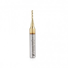 Broca Espiral punta plana 2Dy 3D para tallado de 1/16 x 5/16 x 1/4 x 2 recubrimiento ZrN. HSS1310