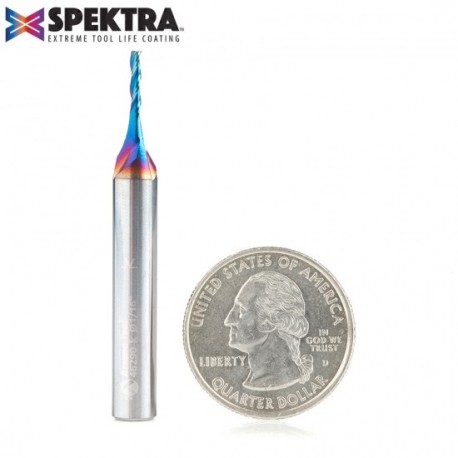 Broca Spektra Espiral 1/16" Punta Bola de 0.10° de 3 Filos para Grabado 2D/3D. 46290-K