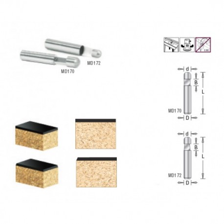 Broca 1/4" Amana Tool® A.G.E.™ Series para Corte 7° Bisel de Carburo Sólido con Piloto