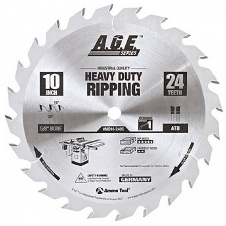 Disco A.G.E  de 10" para madera de Cortes longitudinales.